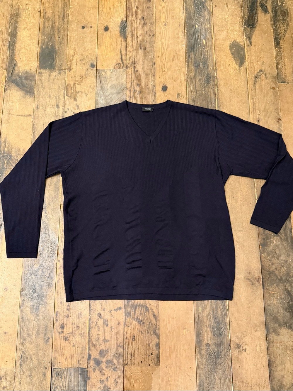 Mens Versace V-Neck Sweater - Dark Purple